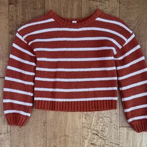 Cat & Jack Rust and White Striped Sweater